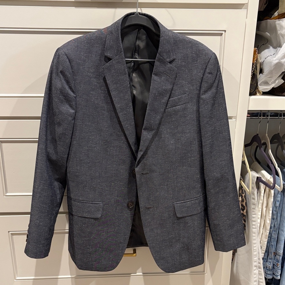 J. Ferrar Slim Fit Grey Sports Coat